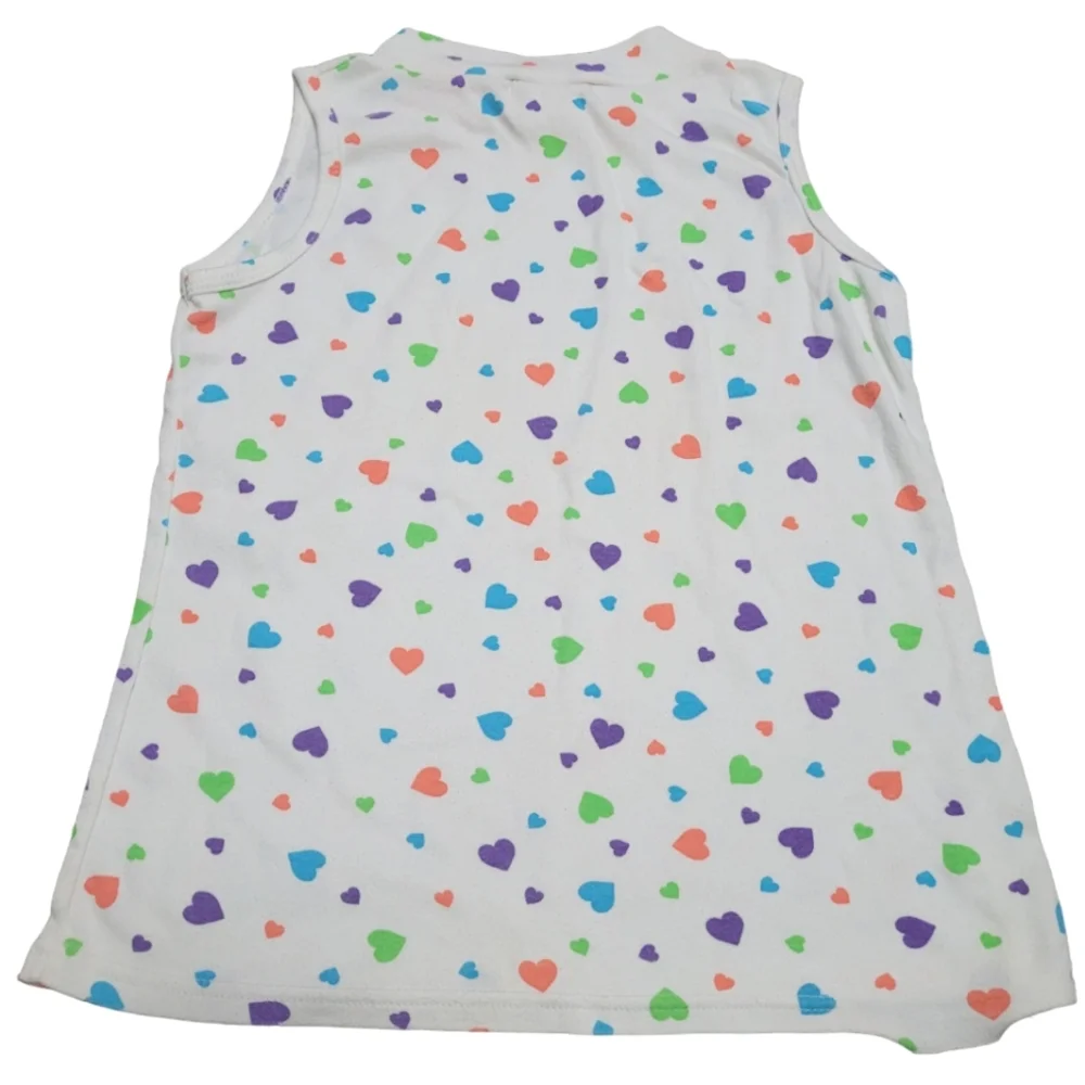 Vintage 1990s Jelly Beans colorful heart print mock neck sleeveless tank Top
